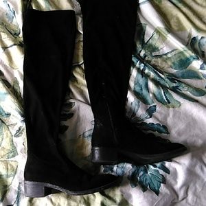Black thigh high boots